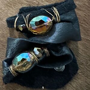 Black Leather wrap bracelet